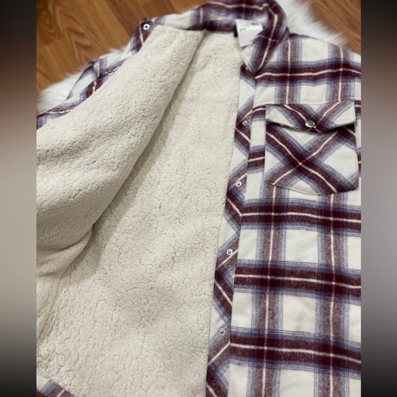 Forever 21 Women's Outerwear Plaid Shacket Jacket Cream/Multi NEW - Picture 6 of 7